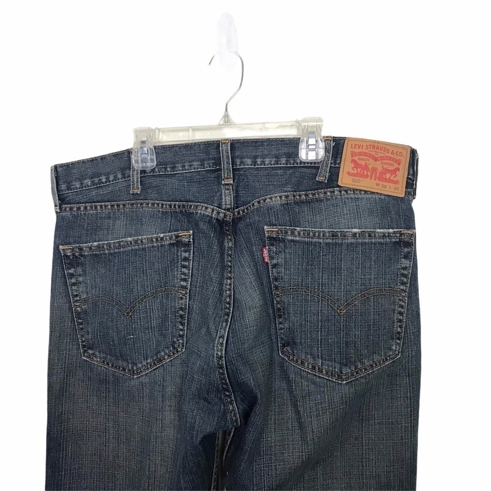 Levis 505 Straight Leg Denim Jeans 38x30 - Picture 6 of 11